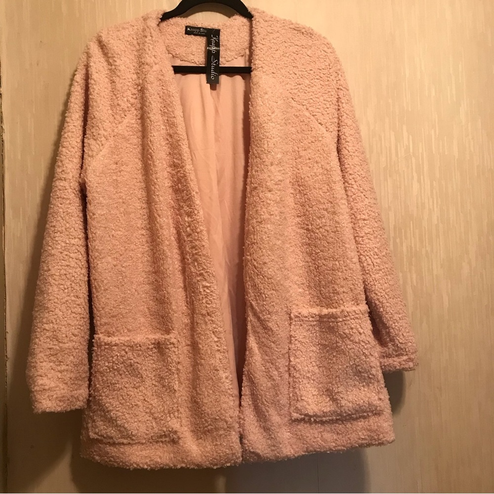 KNAPP STUDIO PINK SHERPA JACKET SIZE LARGE NWT